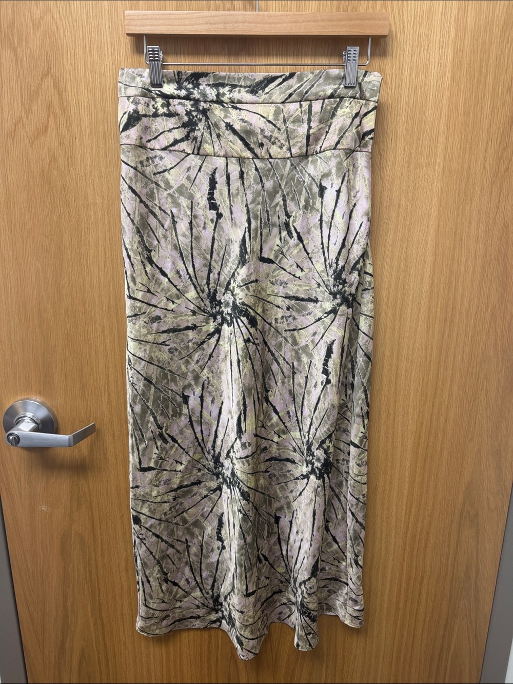 Free People Normani Bias Printed Midi Skirt in Abstract Magic Smoke Print Size 8